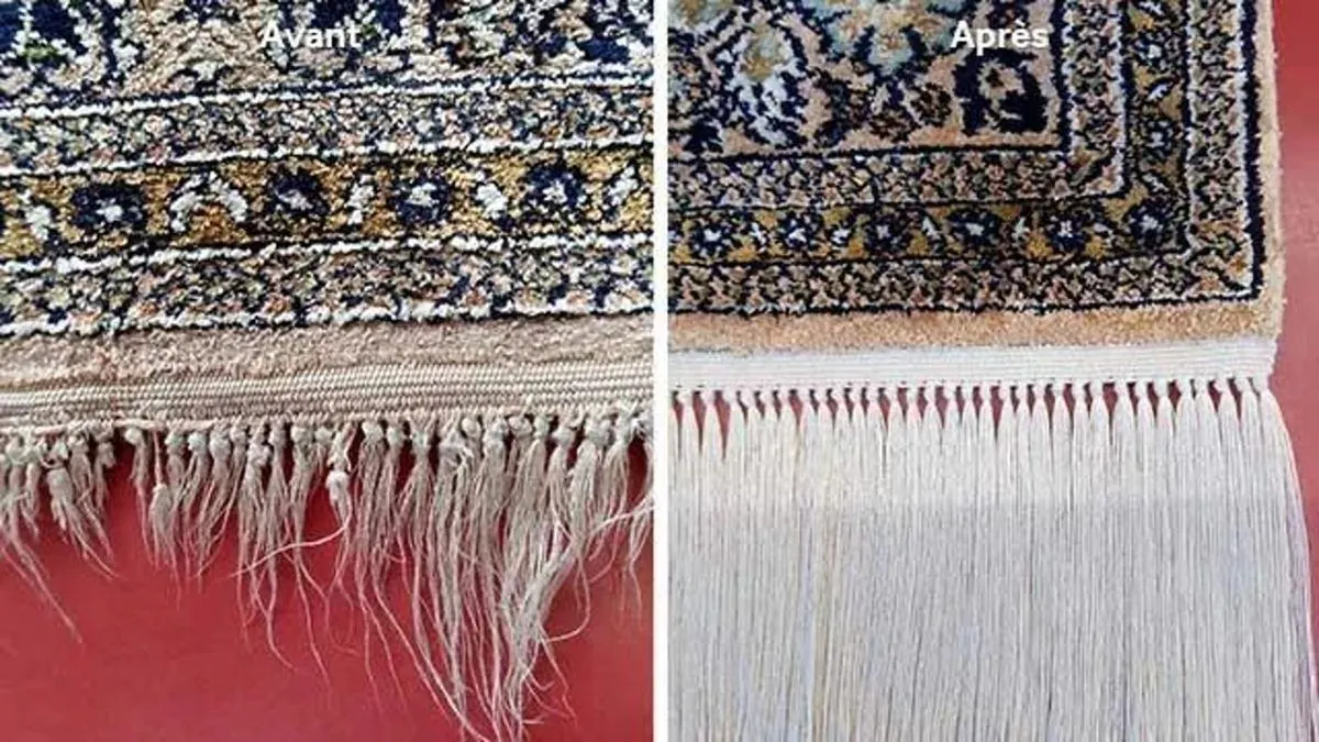 Détail du velours d'un tapis d'Orient