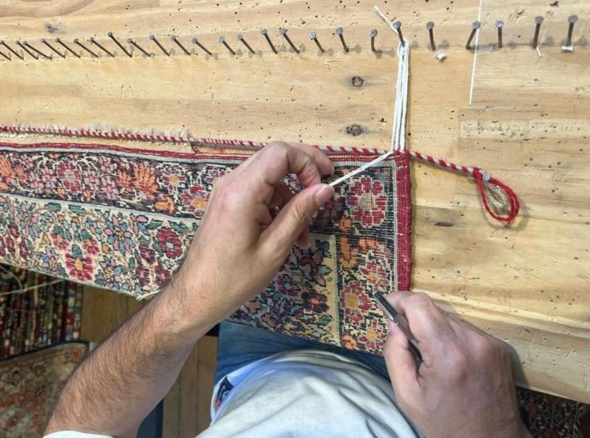 Détail des motifs d'un tapis d'Orient
