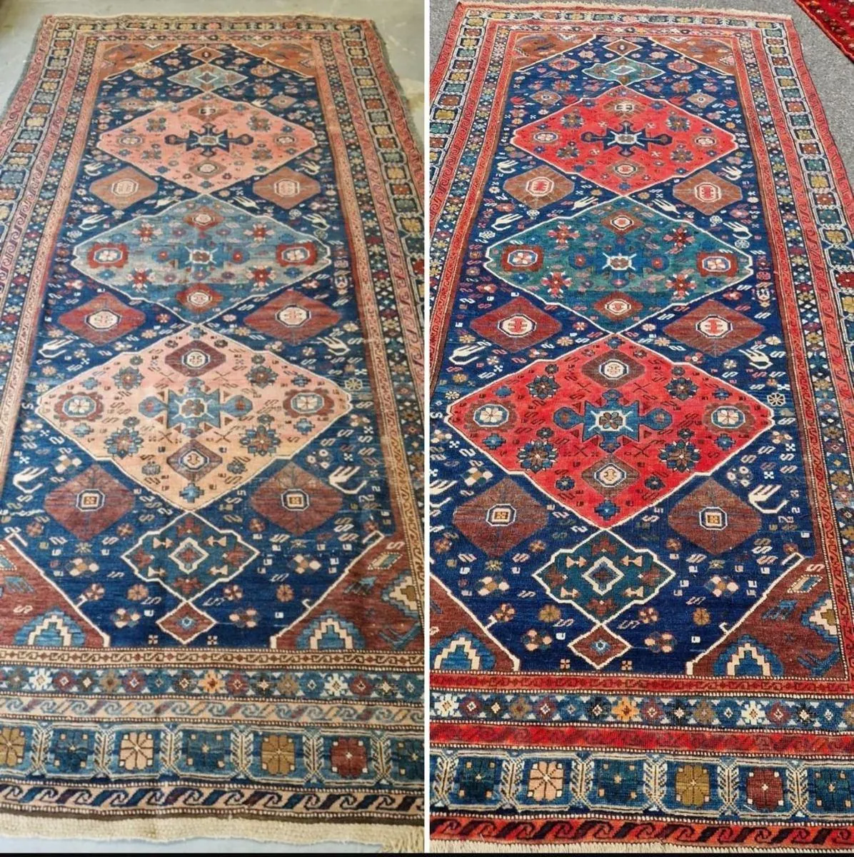 Détail d'un tapis noué main