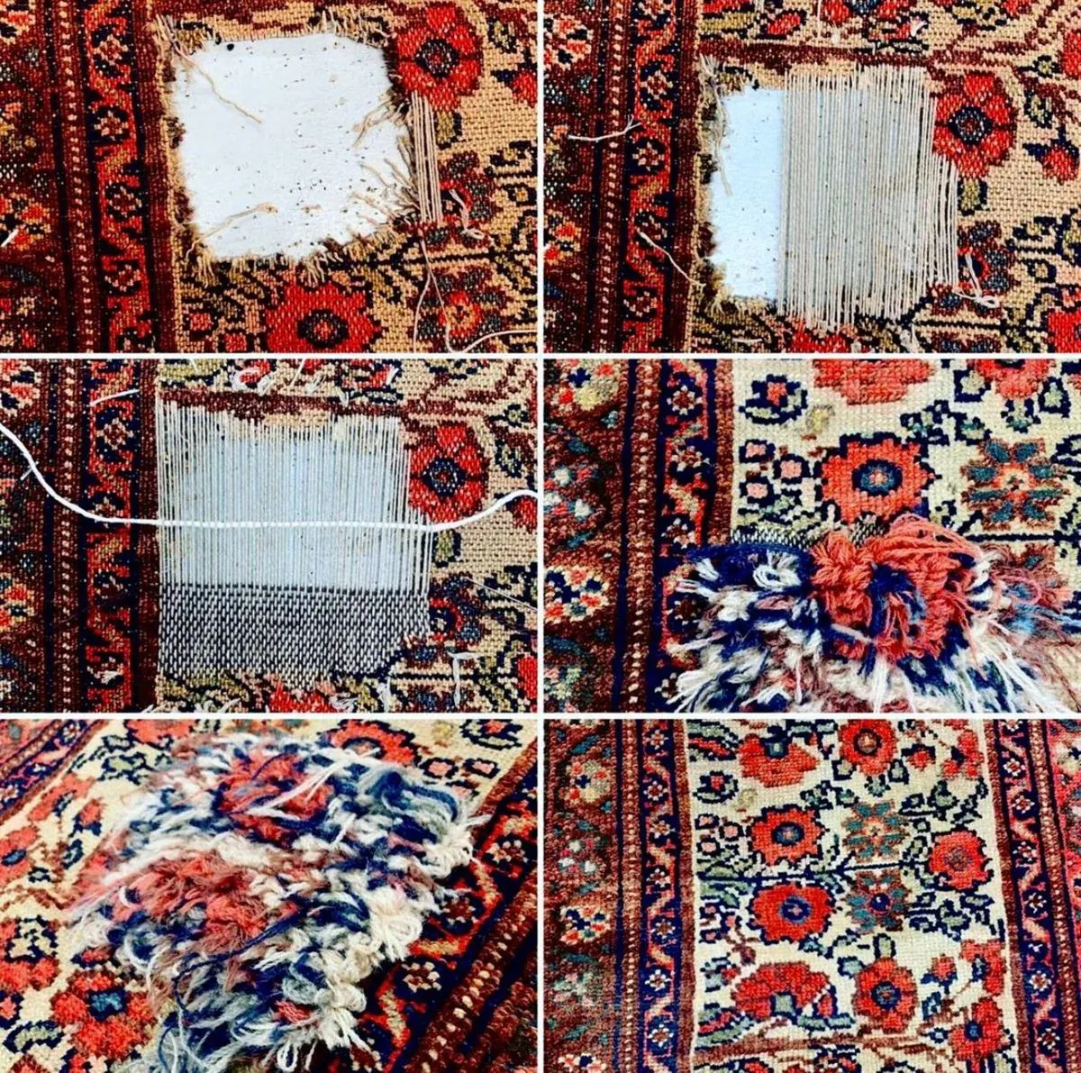 Détail du velours d'un tapis ancien